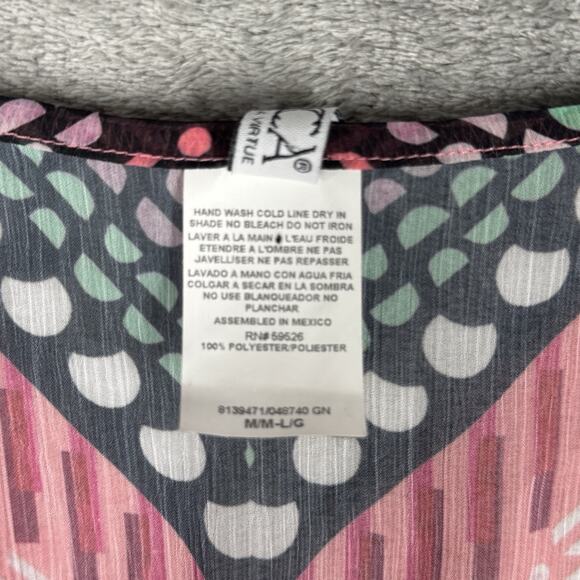 Becca Swim Cover Up Women Medium Large Multicolored Geometric‎ Caravan Tunic - Picture 7 of 8